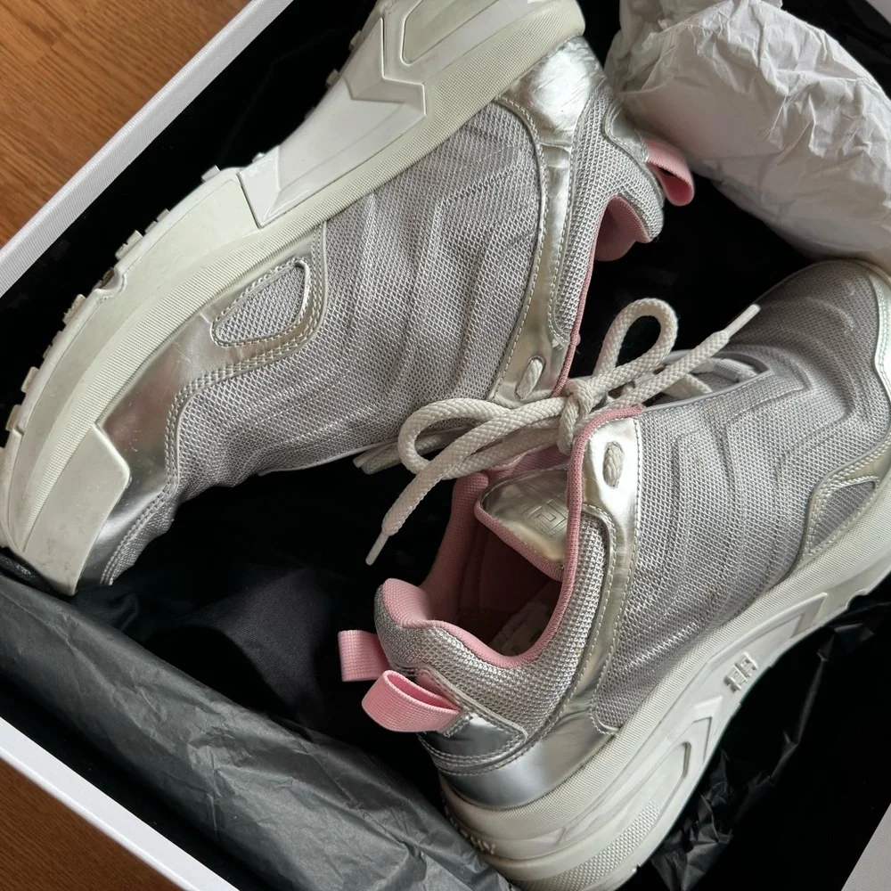 Givenchy Silver Sneakers with Pink Accents